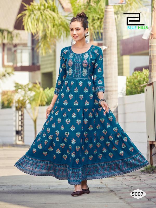 Blue Hills Sandwich Vol 5 Printed Long Anarkali Kurti Collection